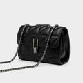 Women's black plaid shoulder bag