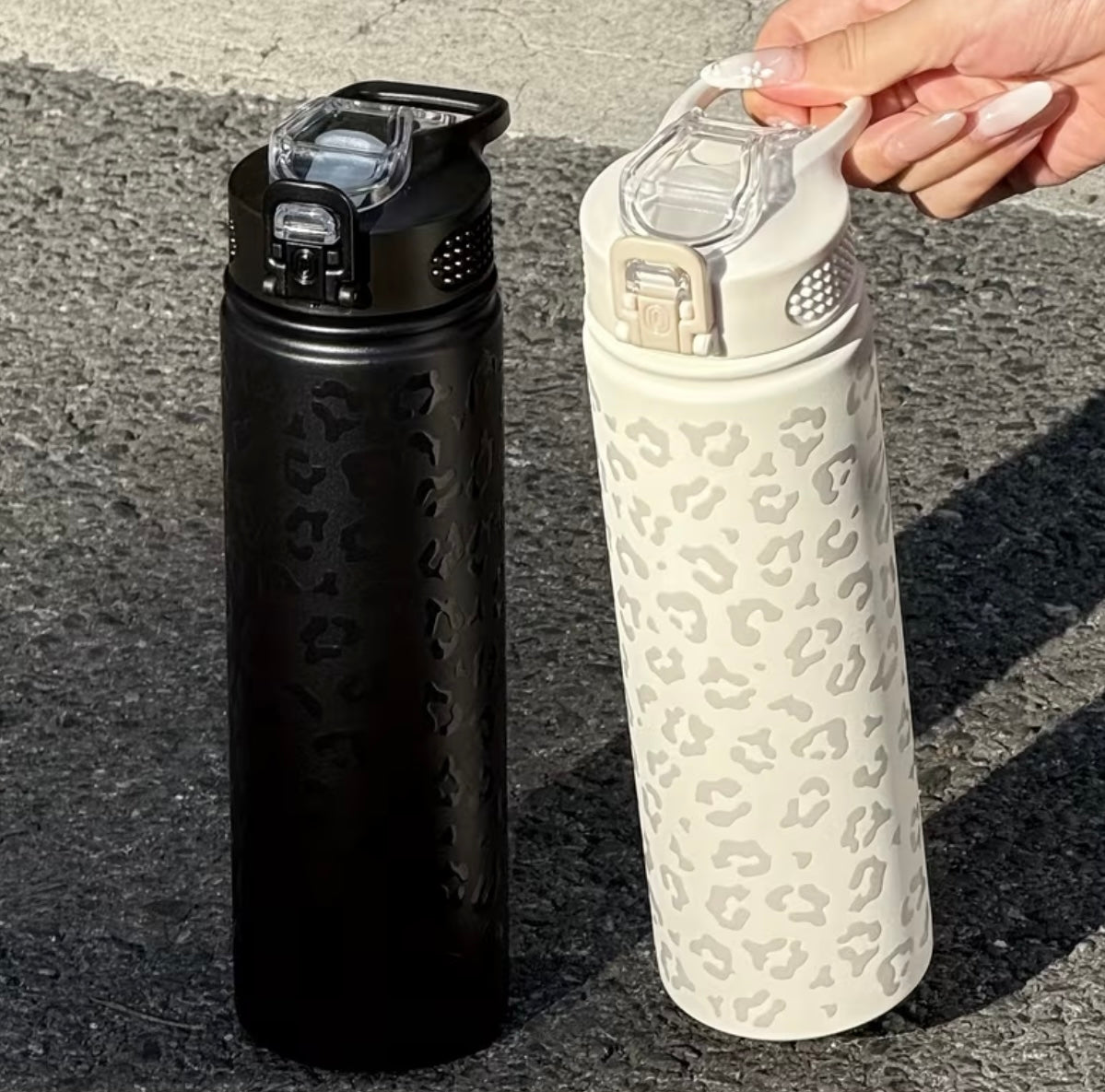 750ml Stainless Steel Thermal Glass with Leopard Print