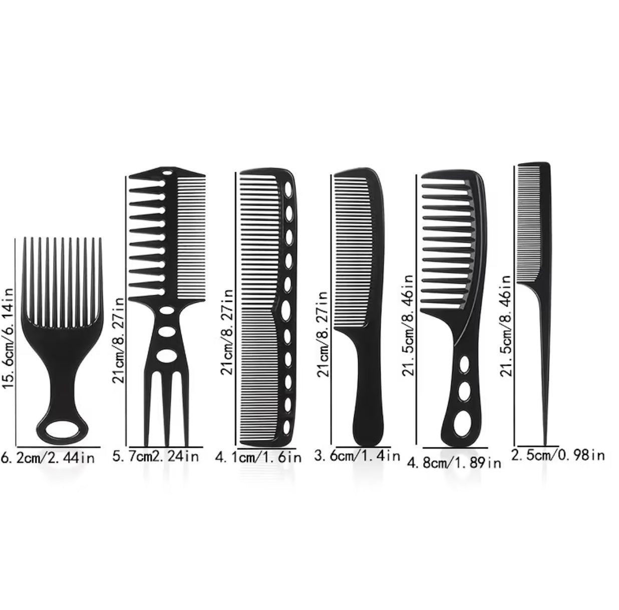 6 Pieces Professional Barber Comb