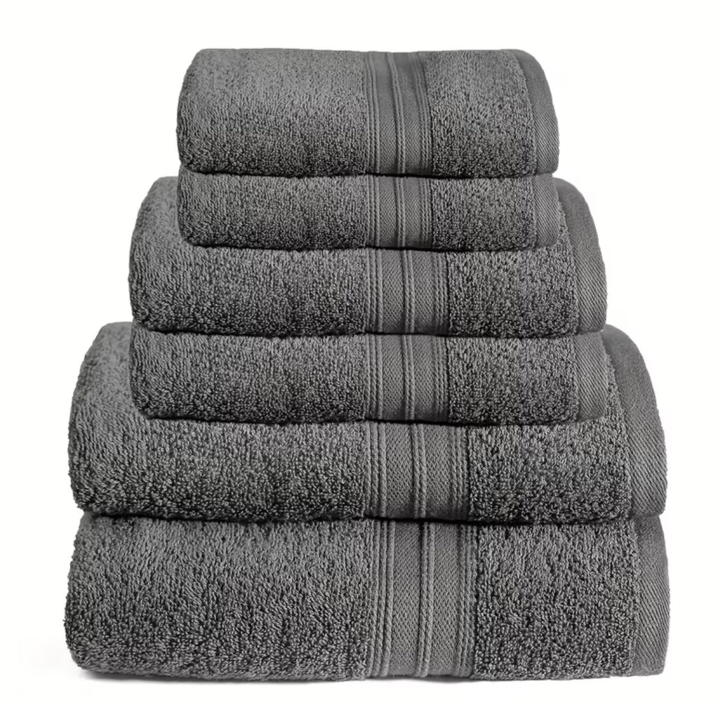 Set di Asciugamani 6 Pezzi 100% Cotone