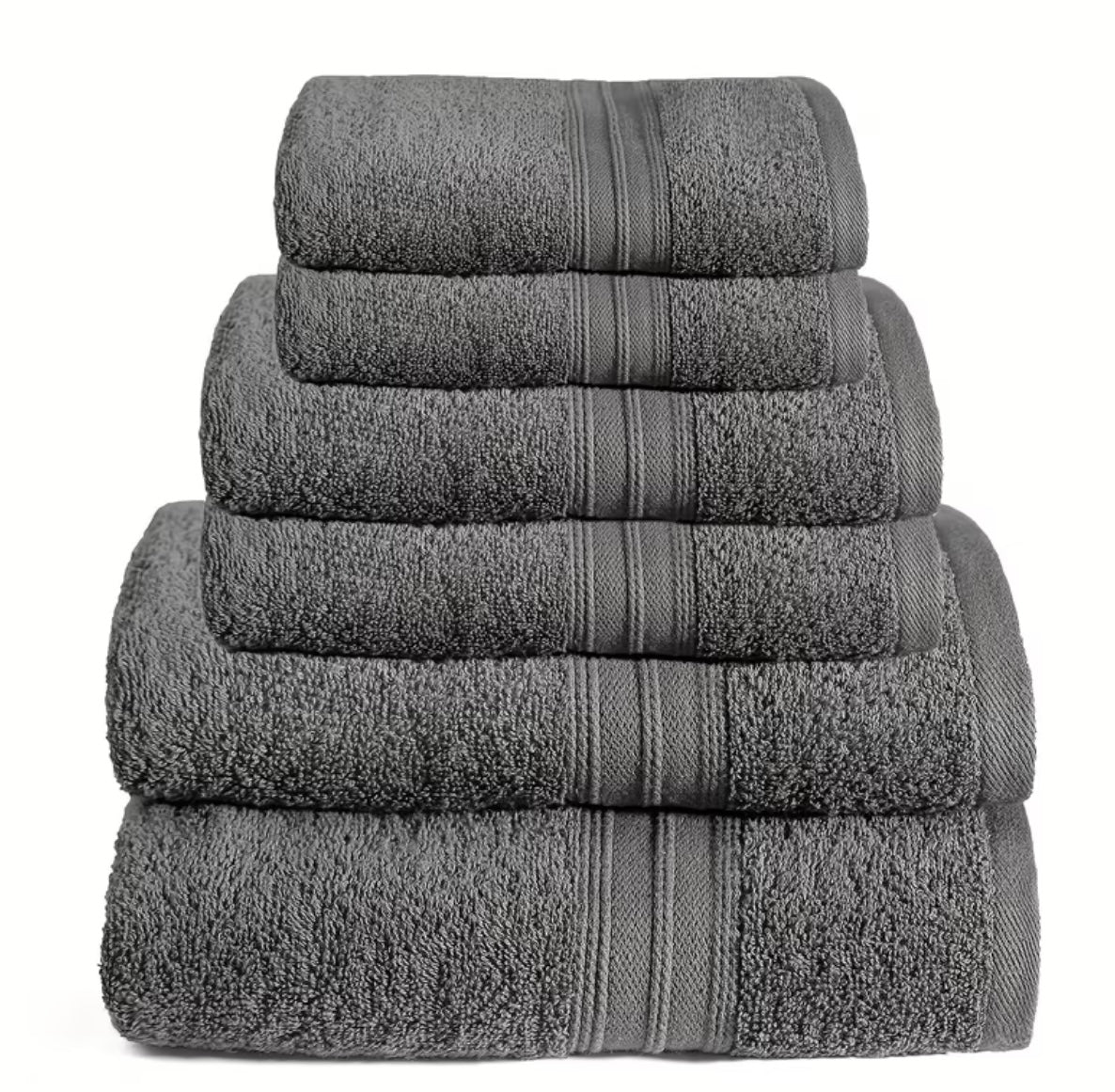 Set di Asciugamani 6 Pezzi 100% Cotone