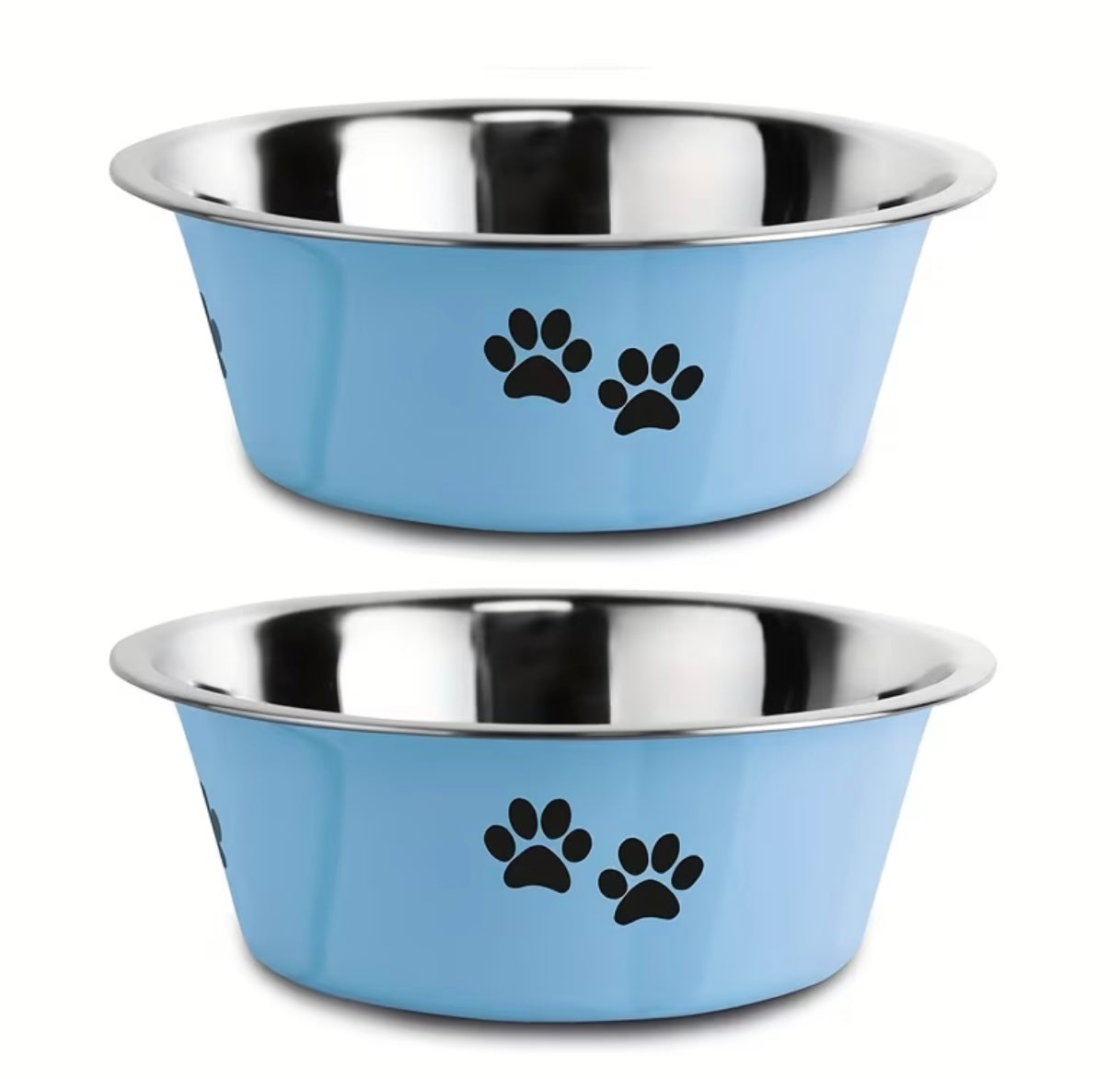 Set of 2 stainless steel dog bowls