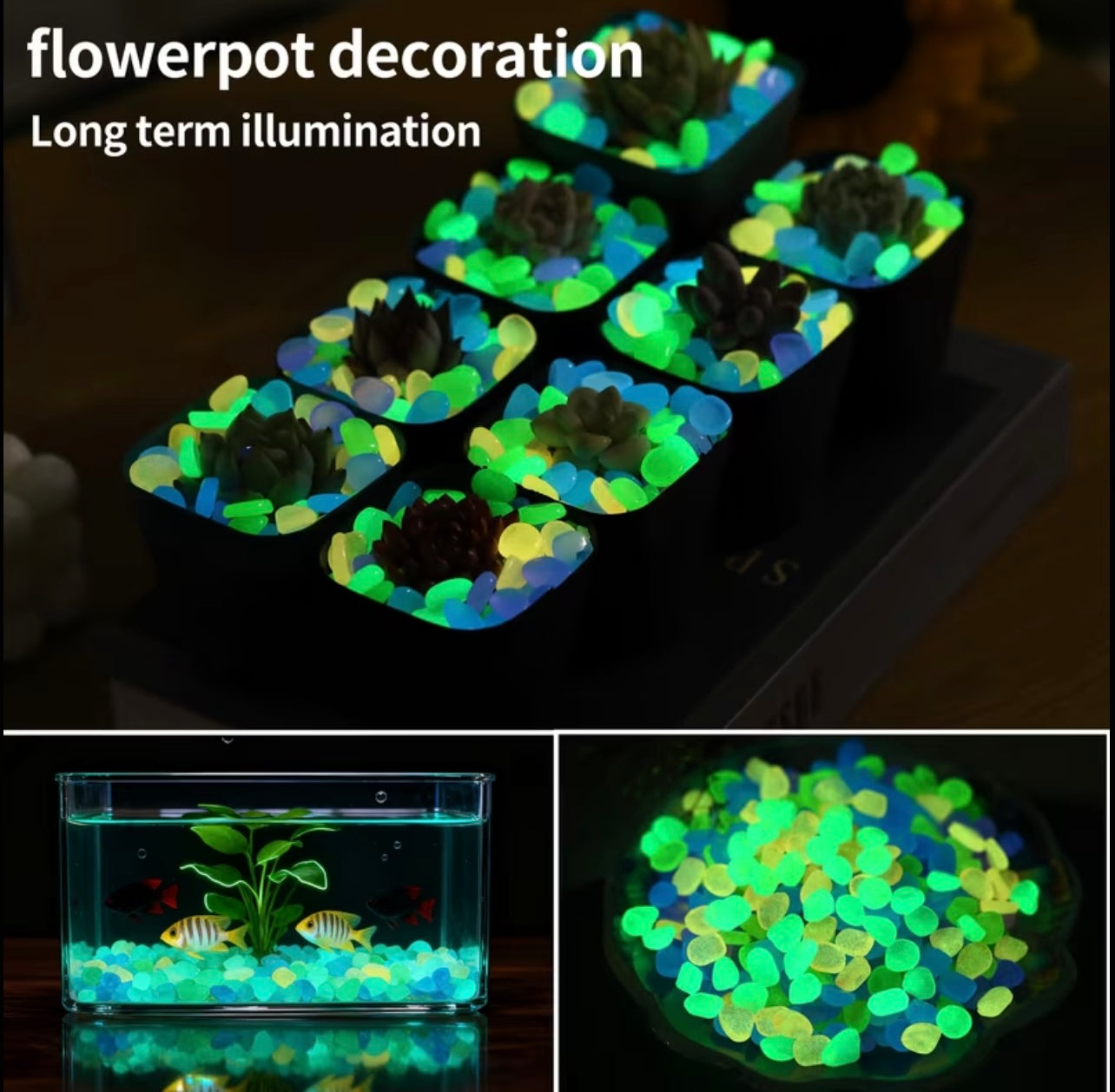 5 pcs Resin Pebbles, Phosphorescent Stones, Stones

Decorative Coloured