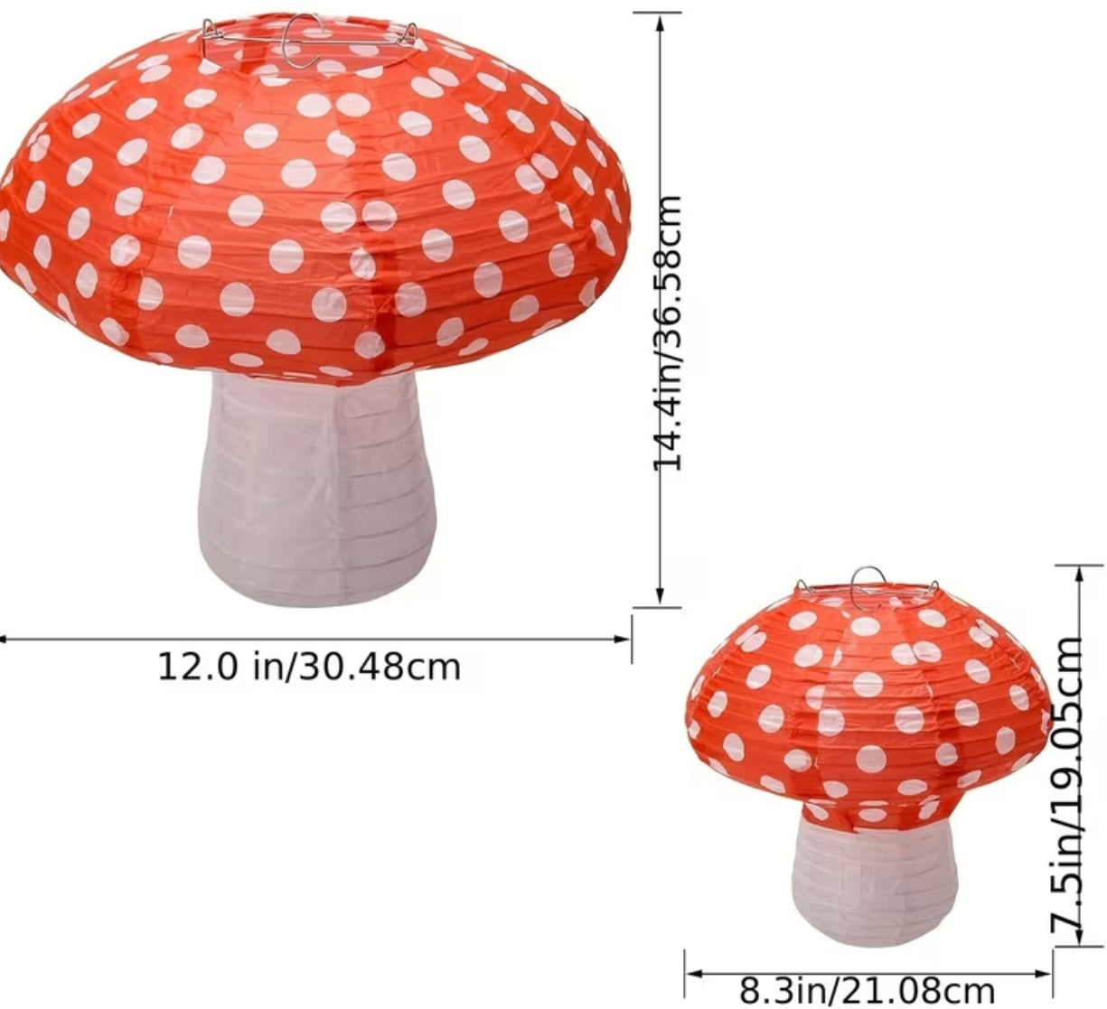 8 Mushroom-Shaped Paper Lanterns