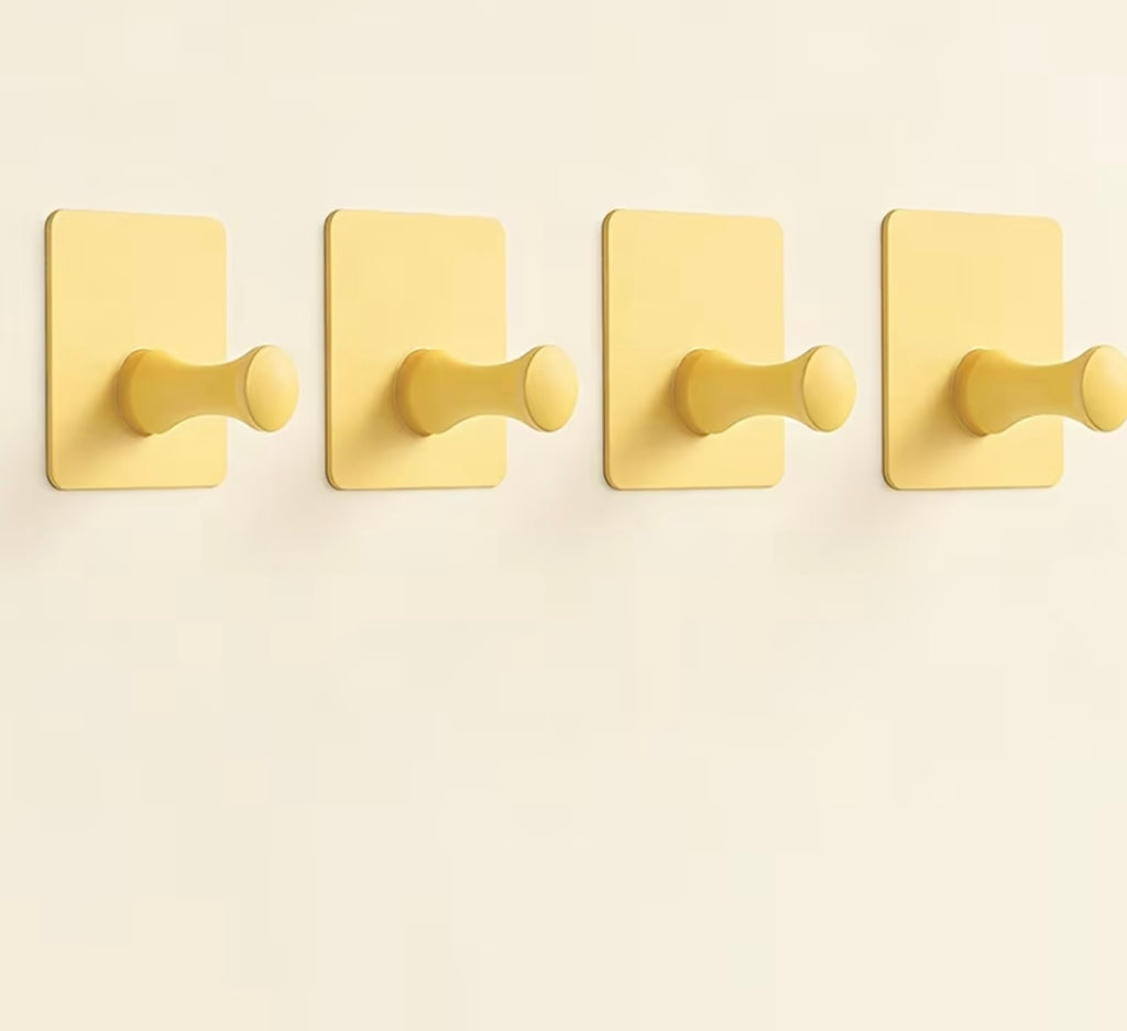 Set of 4 Amoichic hooks designed for use in bathrooms and kitchens