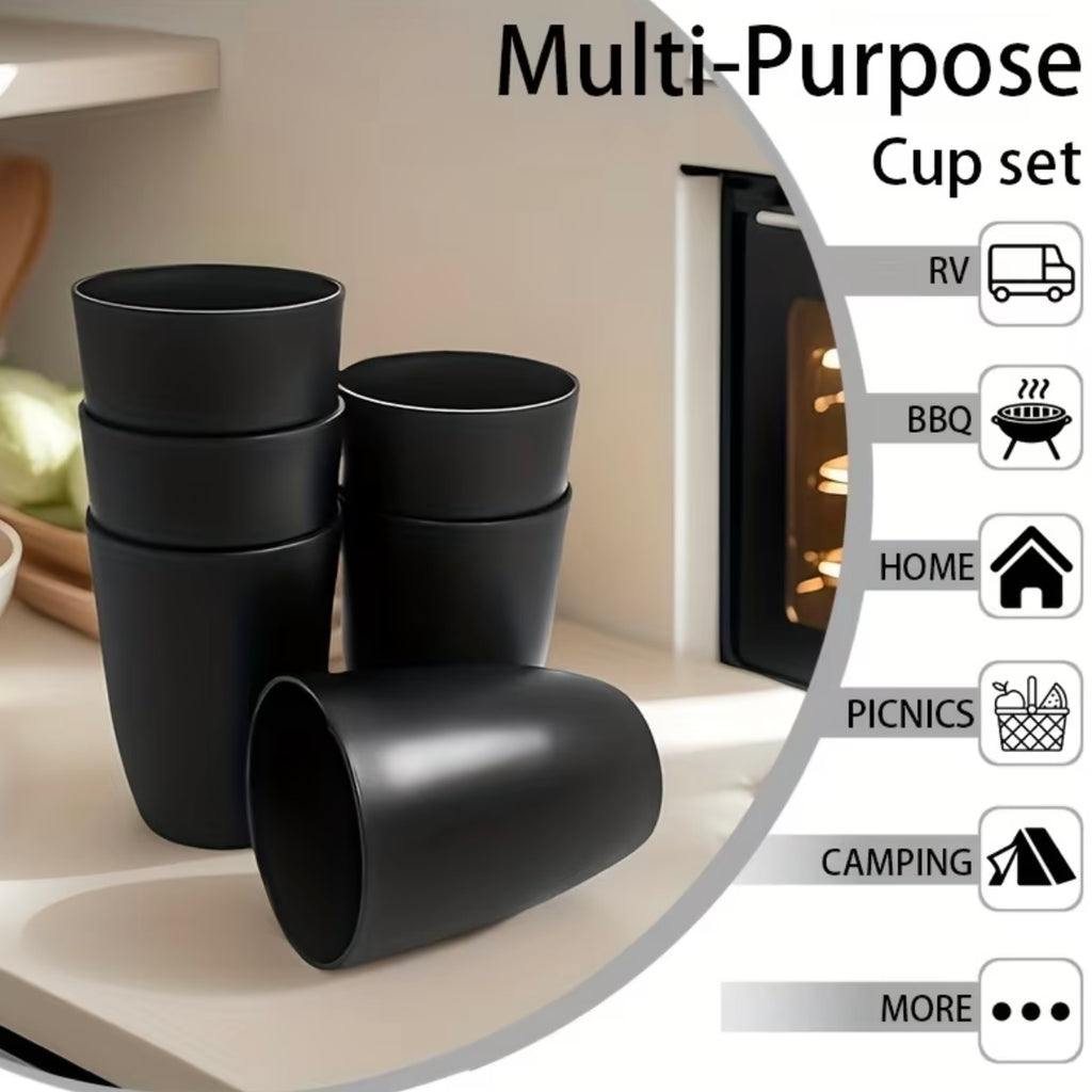 Set of reusable plastic glasses
