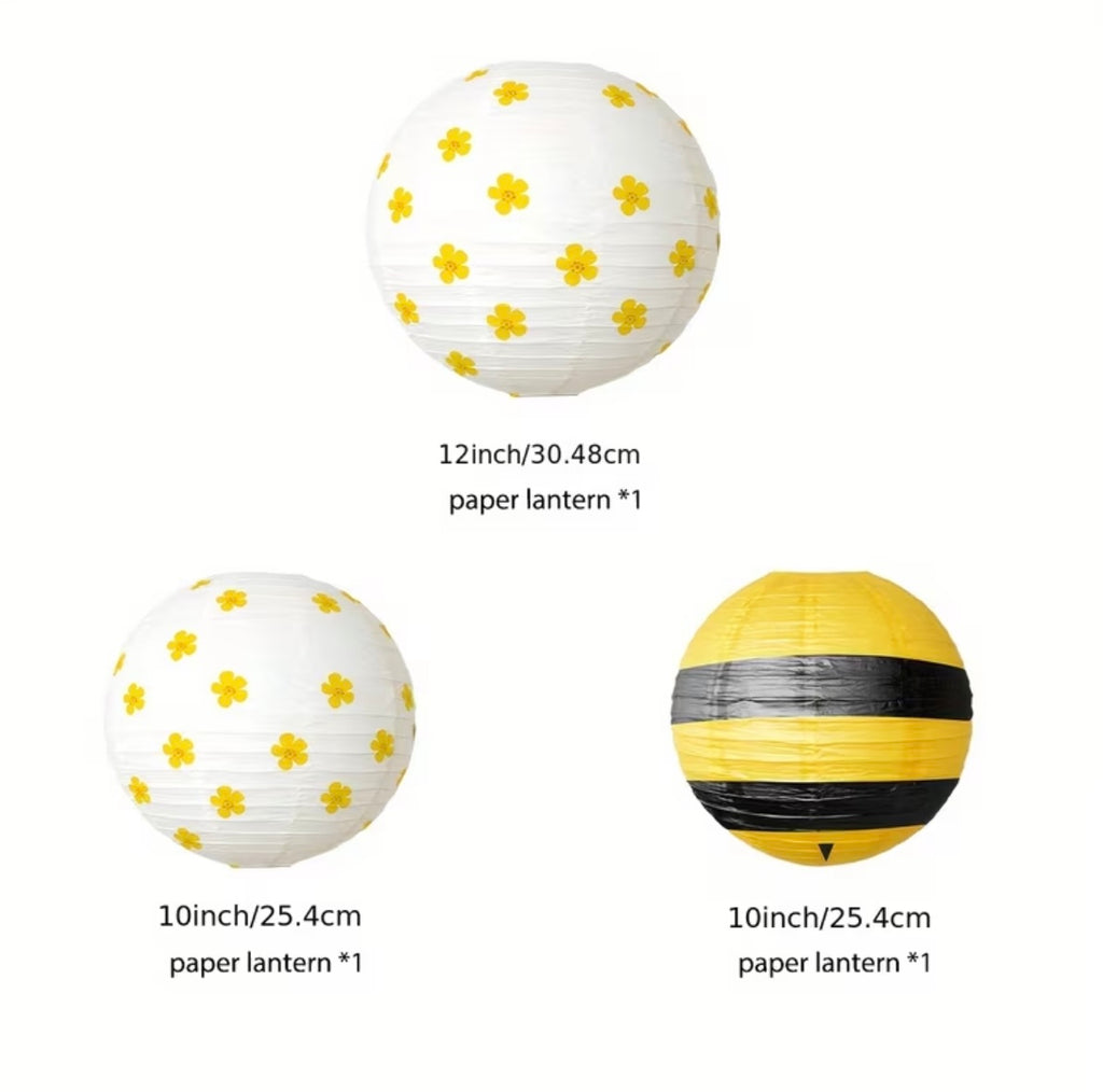 Paper lanterns, bee-themed hanging lantern