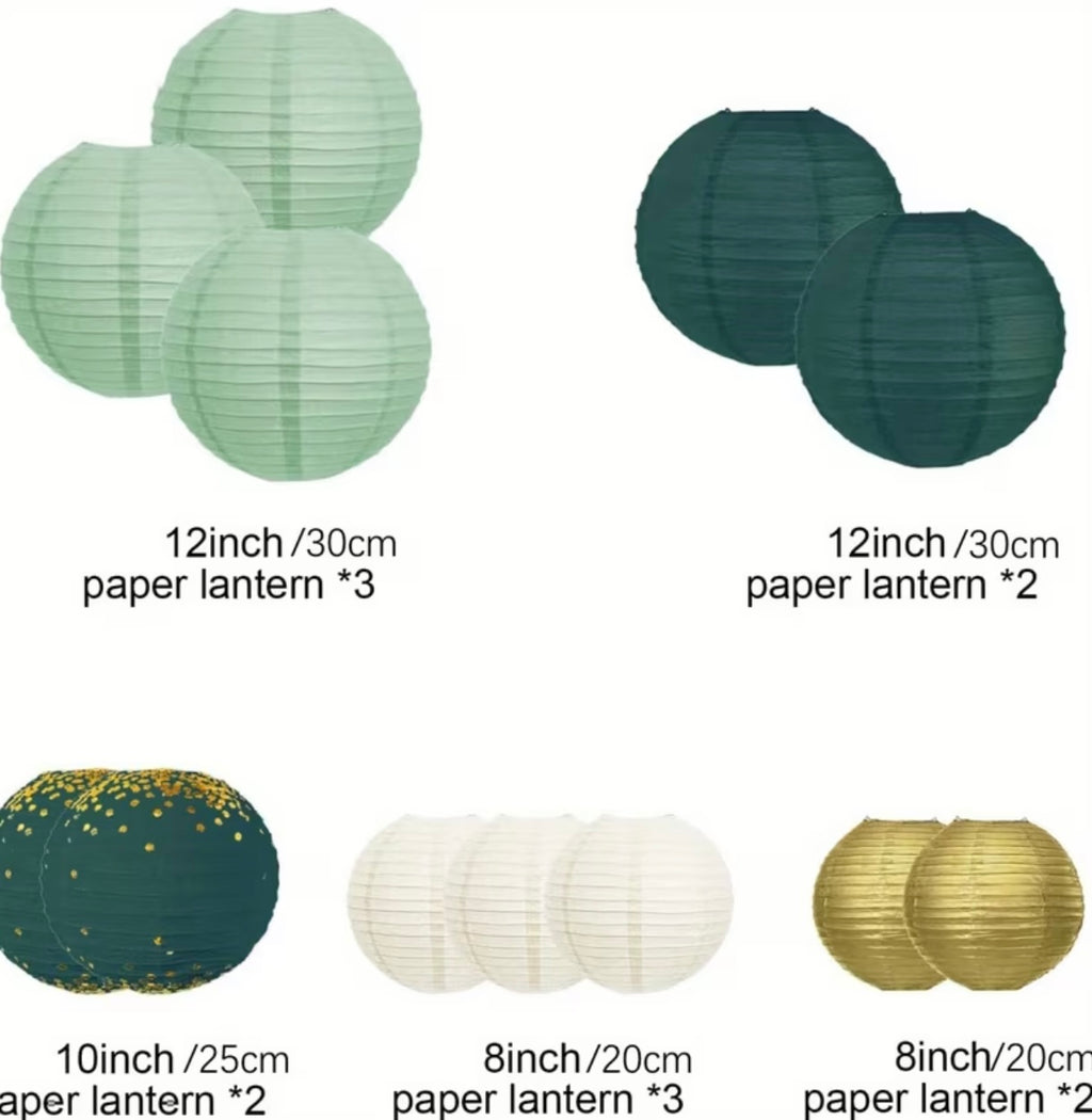 Set di 12 pezzi lanterne in verde