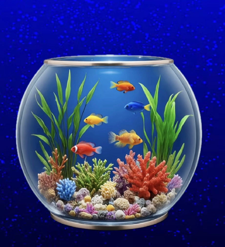Acuario esférico acrílico de alta transparencia