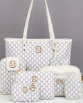 Conjunto de 7 piezas de bolso de plástico con estampado de letras a la moda
