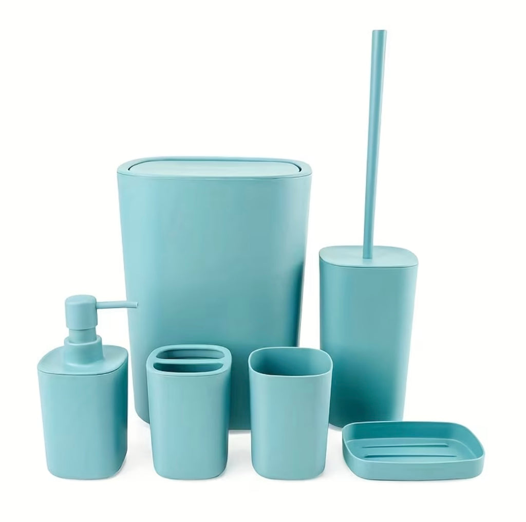 6 Pieces Modern Plastic Bathroom Set Complete