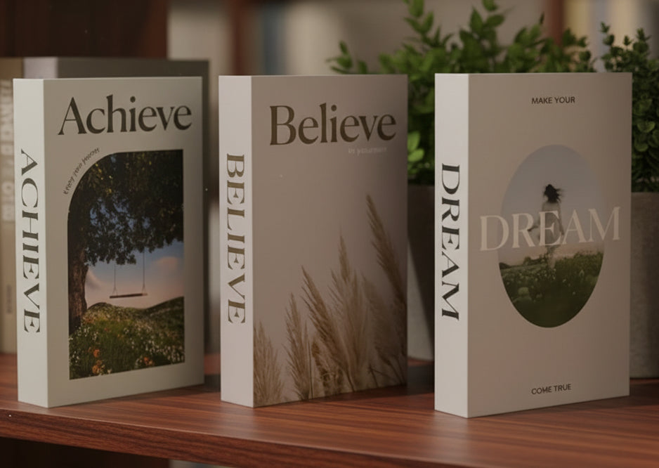 3 Pieces Decorative Books for Home Furnishings, Fake Aesthetic Accessories