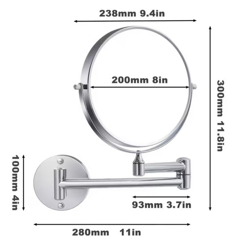 1 specchio da bagno 20 cm 3X