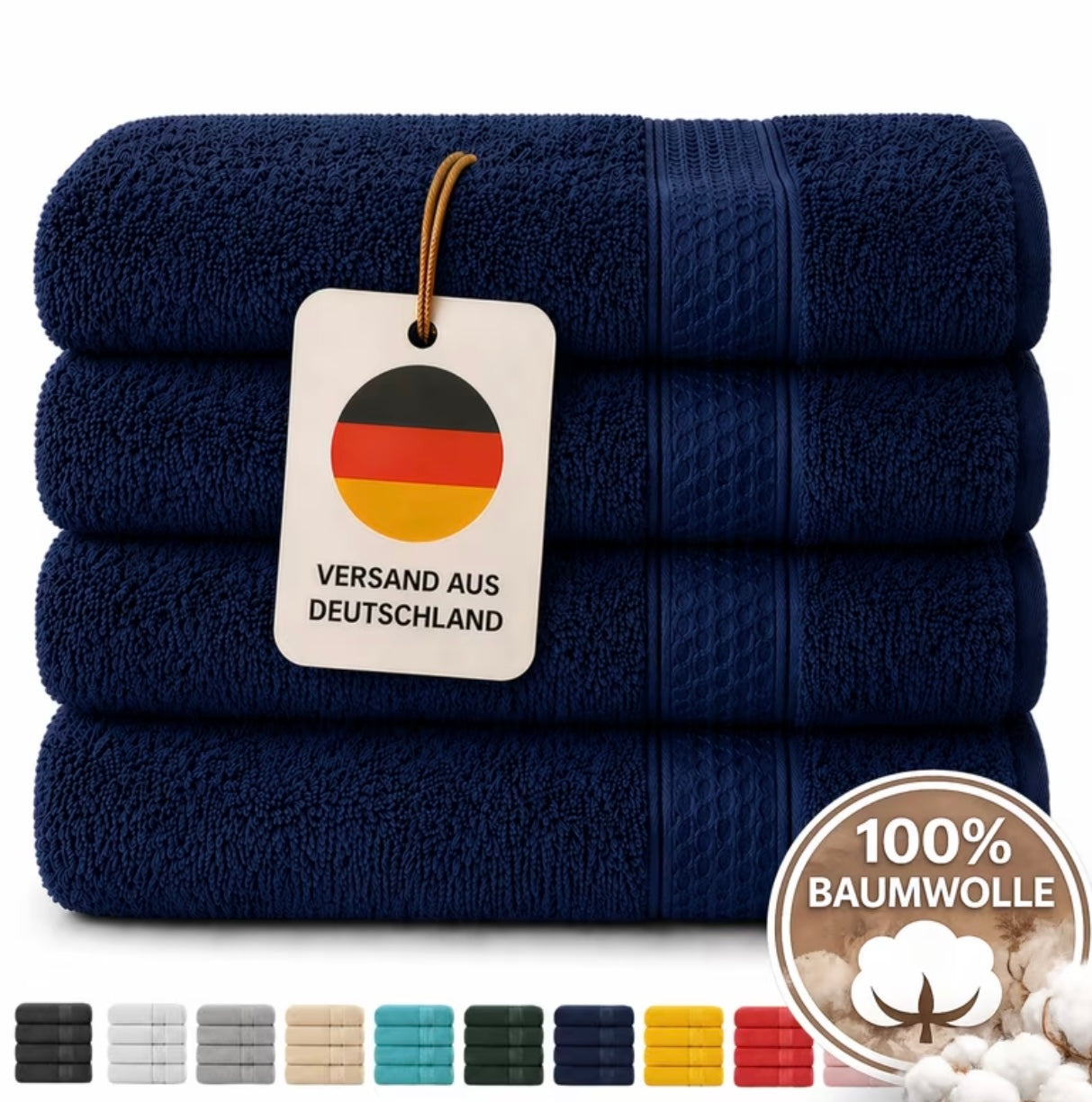 Set of 4 bath towels for shower and sauna