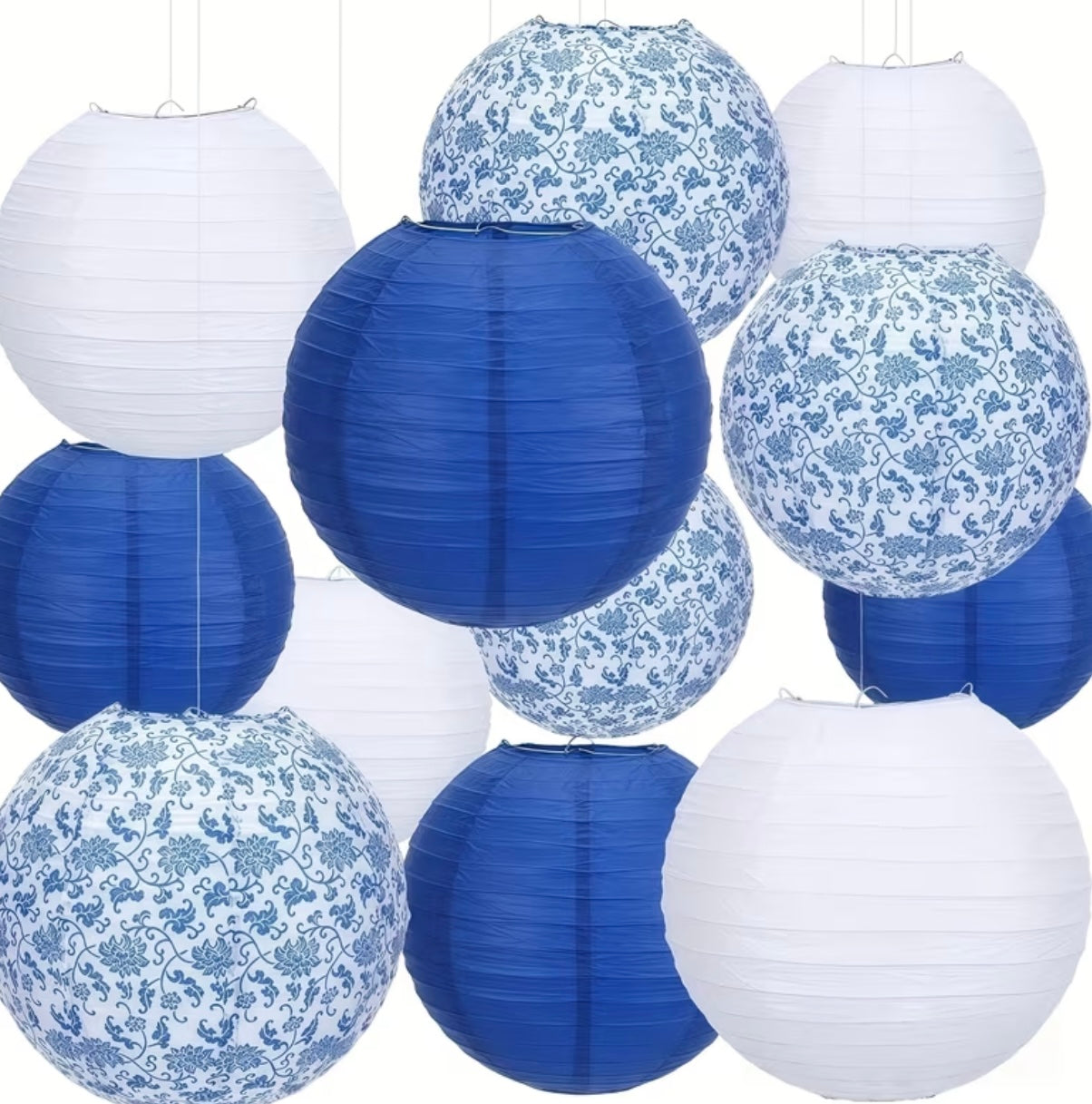 Set of 12 Chinese Style Paper Lanterns