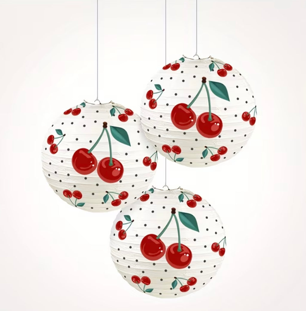 Set of Cherry Paper Lanterns