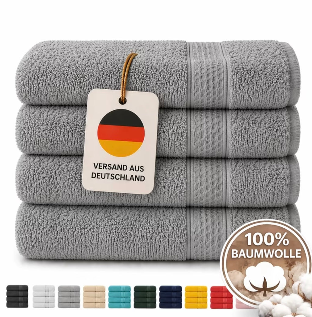 Set of 4 bath towels for shower and sauna