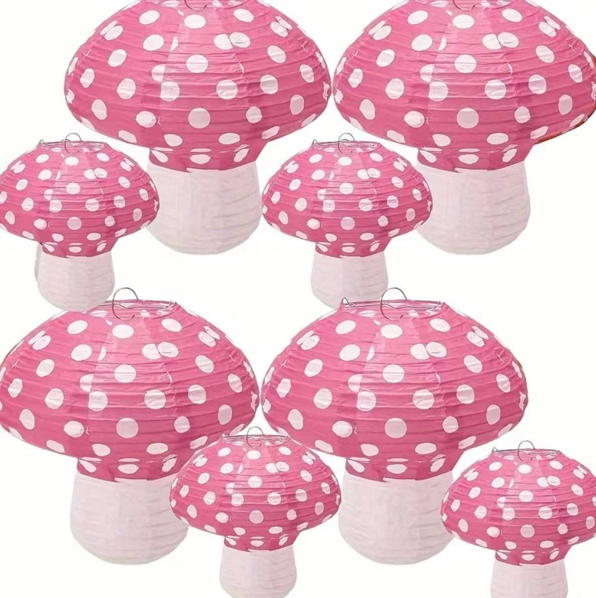 8 Mushroom-Shaped Paper Lanterns