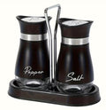 Salt and Pepper Set with Storage Rack (1 Storage Rack + 2 Bottles)