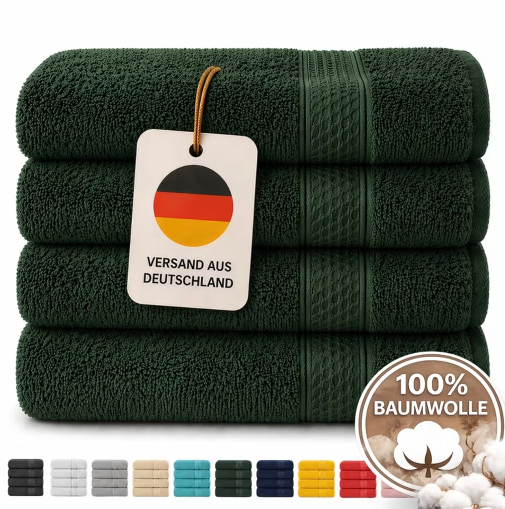 Set of 4 bath towels for shower and sauna