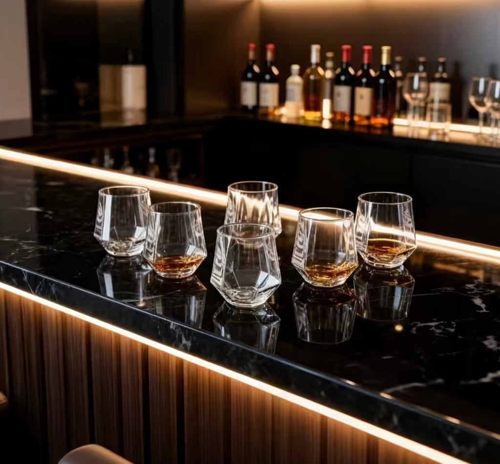 Set of 6 glass cocktail glasses