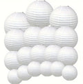 Set of Mixed White Paper Lanterns of 18 Pieces