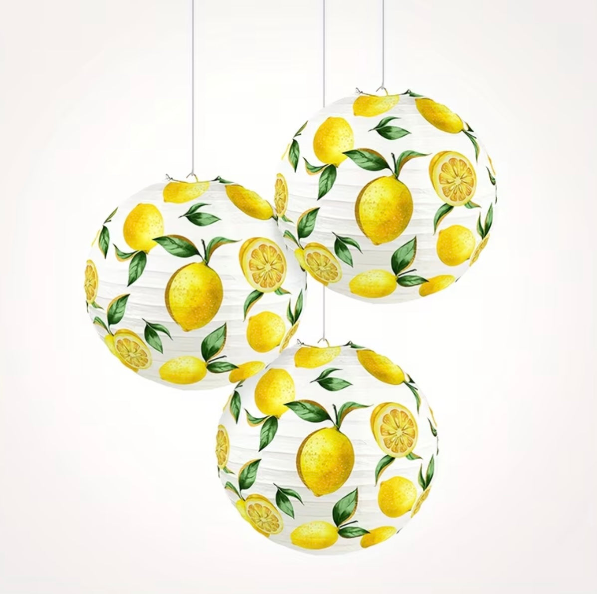 Set of 3 Sunny Lemon Paper Lanterns