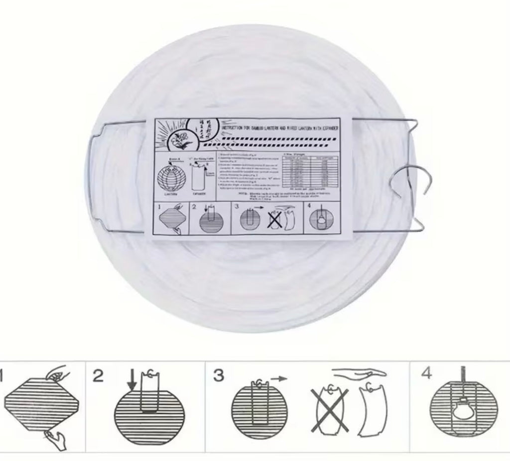 24pcs Set Di Lanterne In Carta Rotonda Bianca Di Diverse Dimensioni