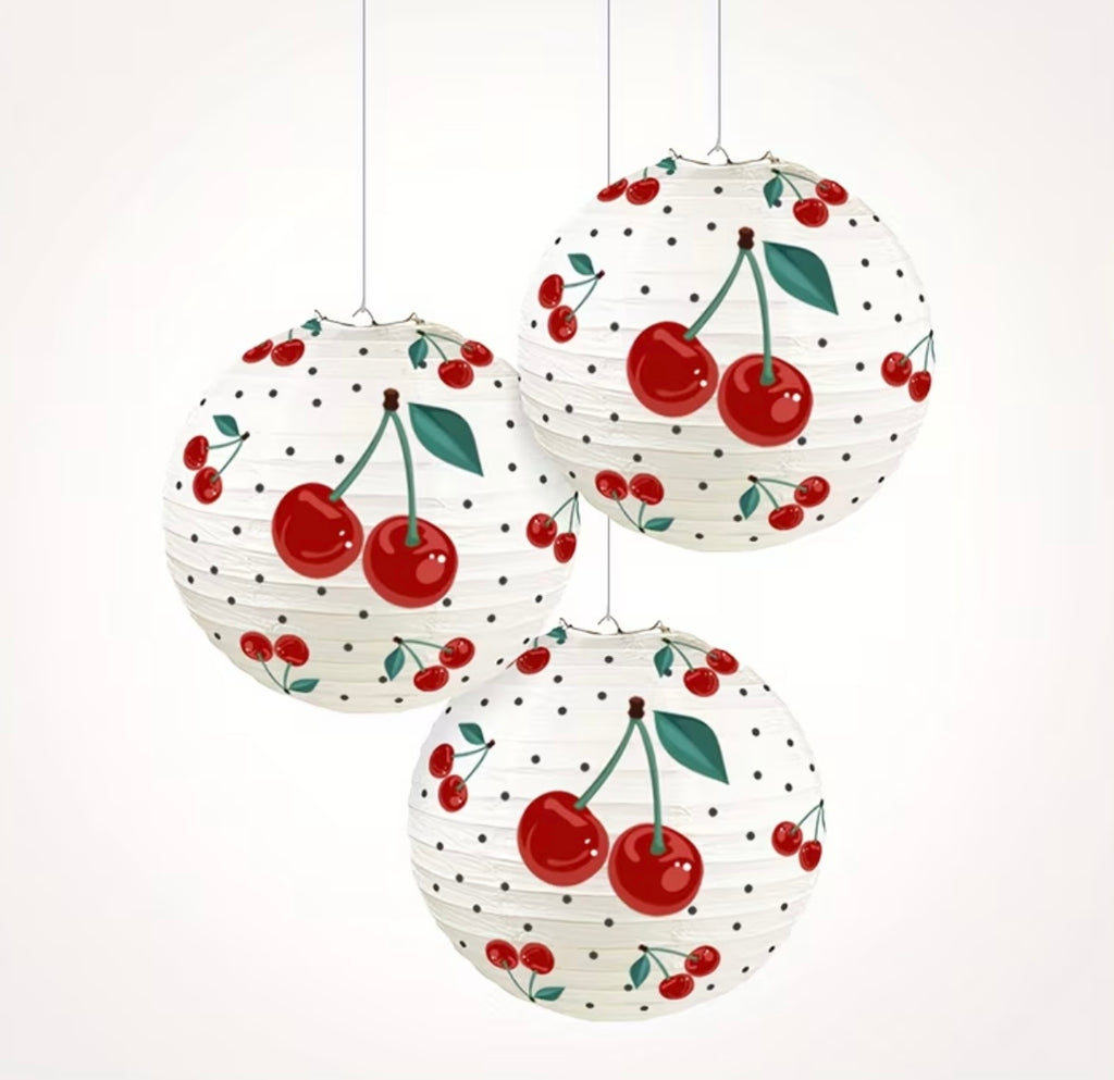 Set of Cherry Paper Lanterns