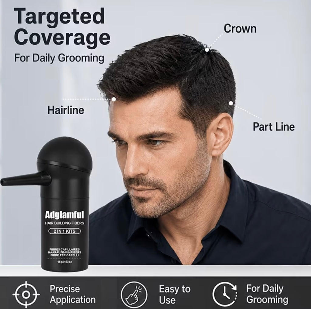 Matching nozzle set for fibre powder for hair dye filling
