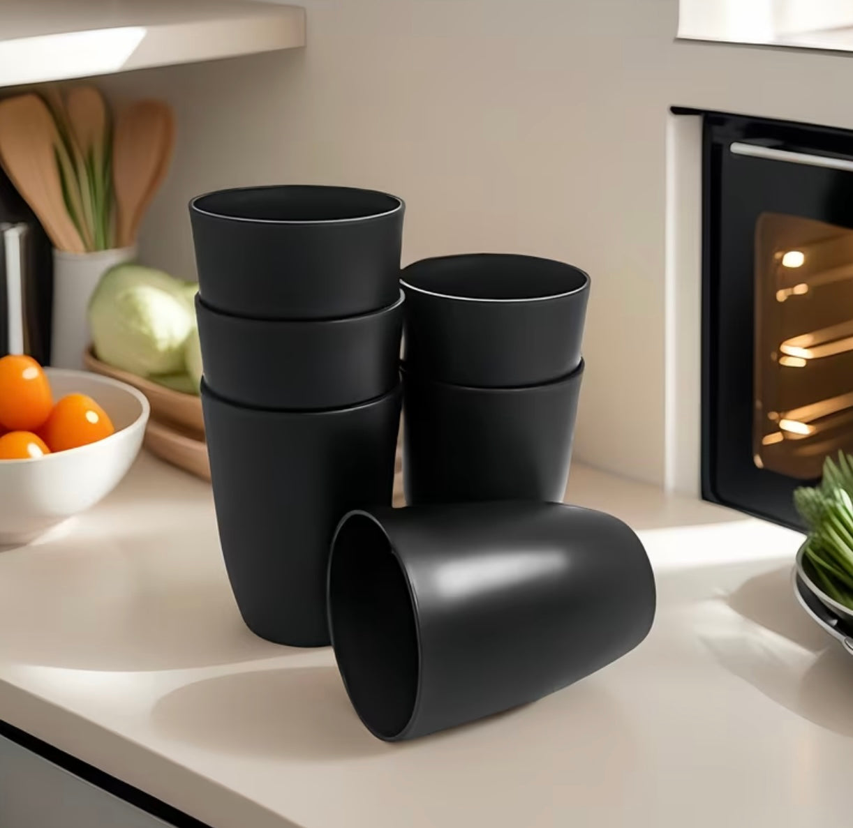 Set of reusable plastic glasses