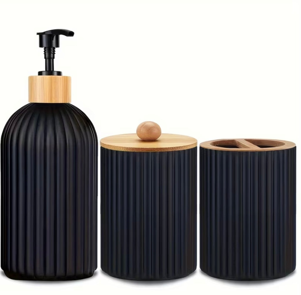 Set of 3 refillable bathroom dispensers