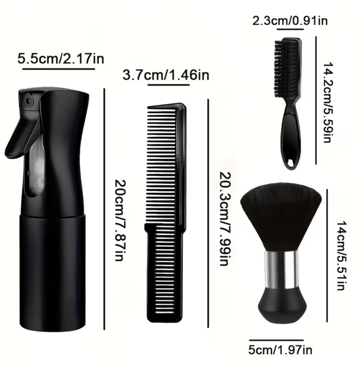 4 Pieces Professional Kit for Hair Cutting and Care