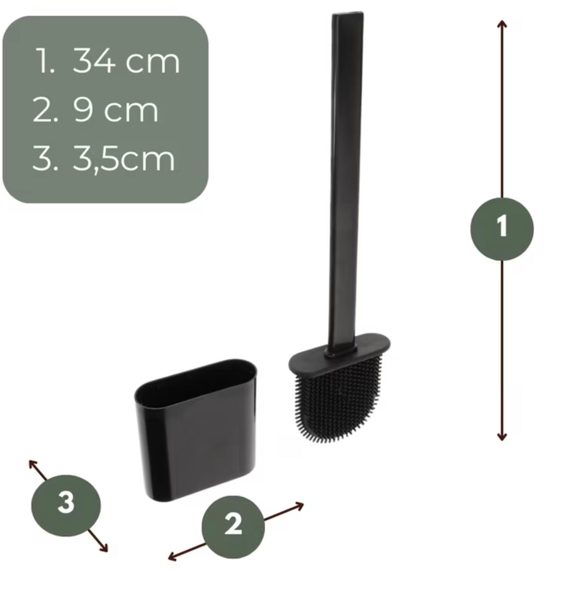 Spazzolone WC in silicone nero