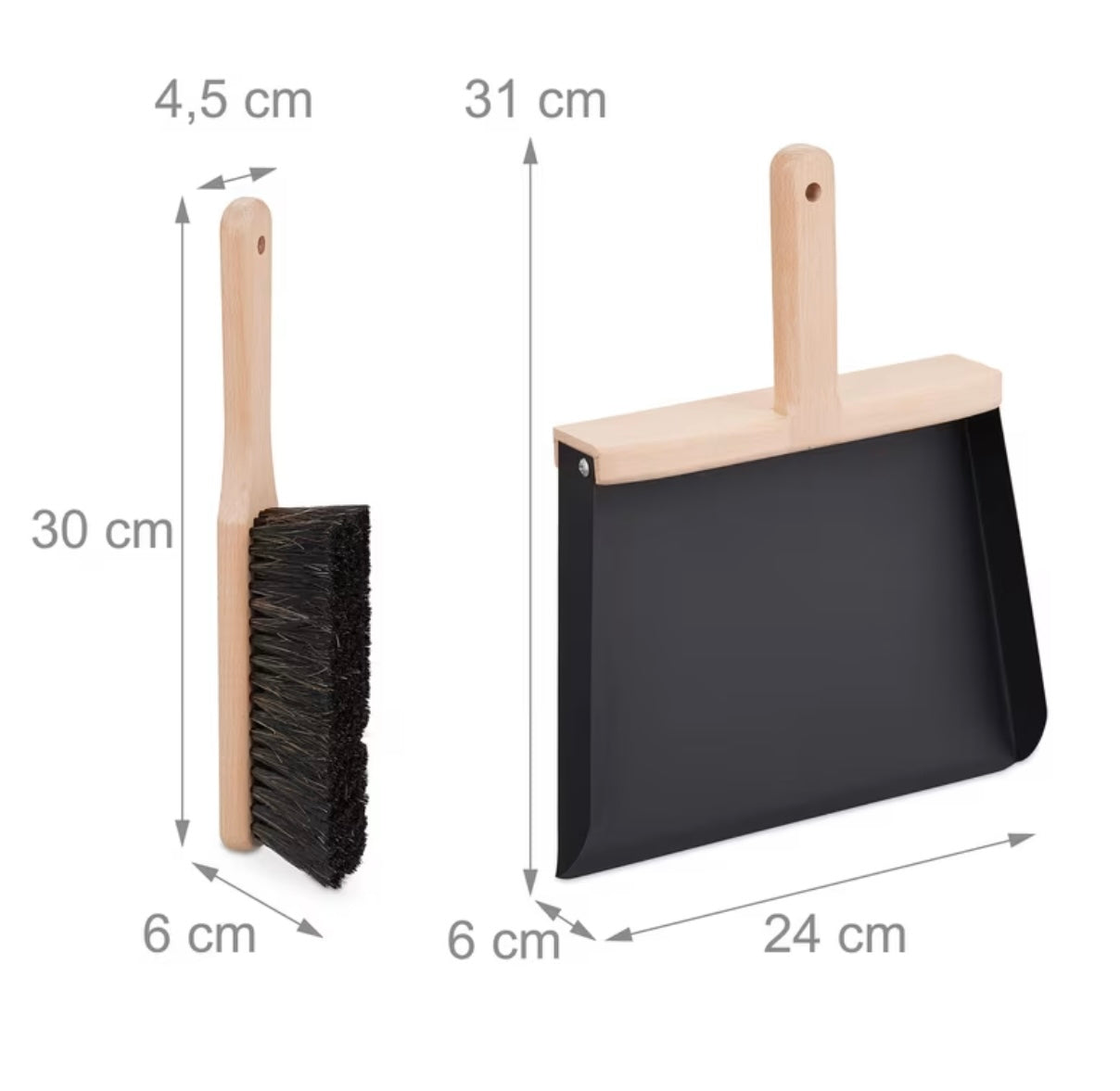 Set scopa e paletta in legno