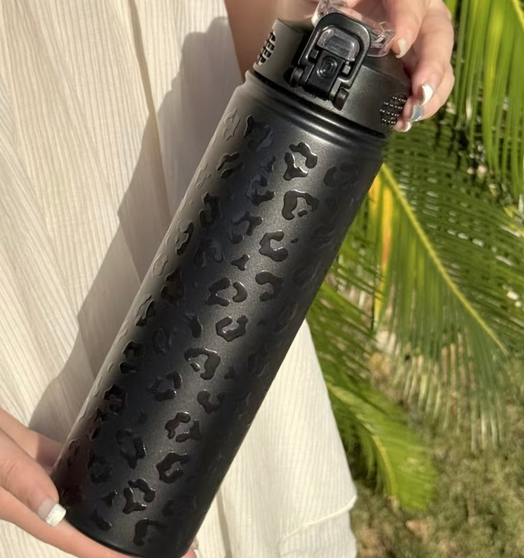 750ml Stainless Steel Thermal Glass with Leopard Print
