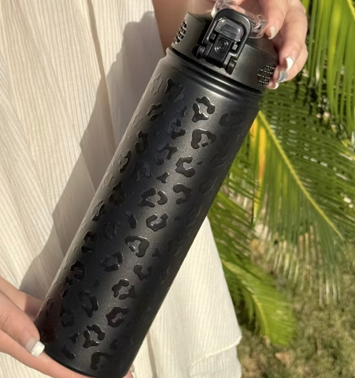 750ml Stainless Steel Thermal Glass with Leopard Print