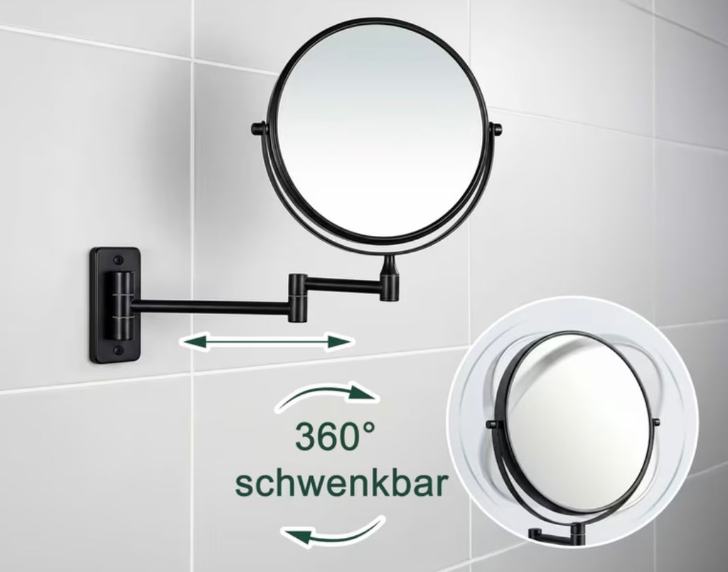 Specchio cosmetico nero - ø 20 cm