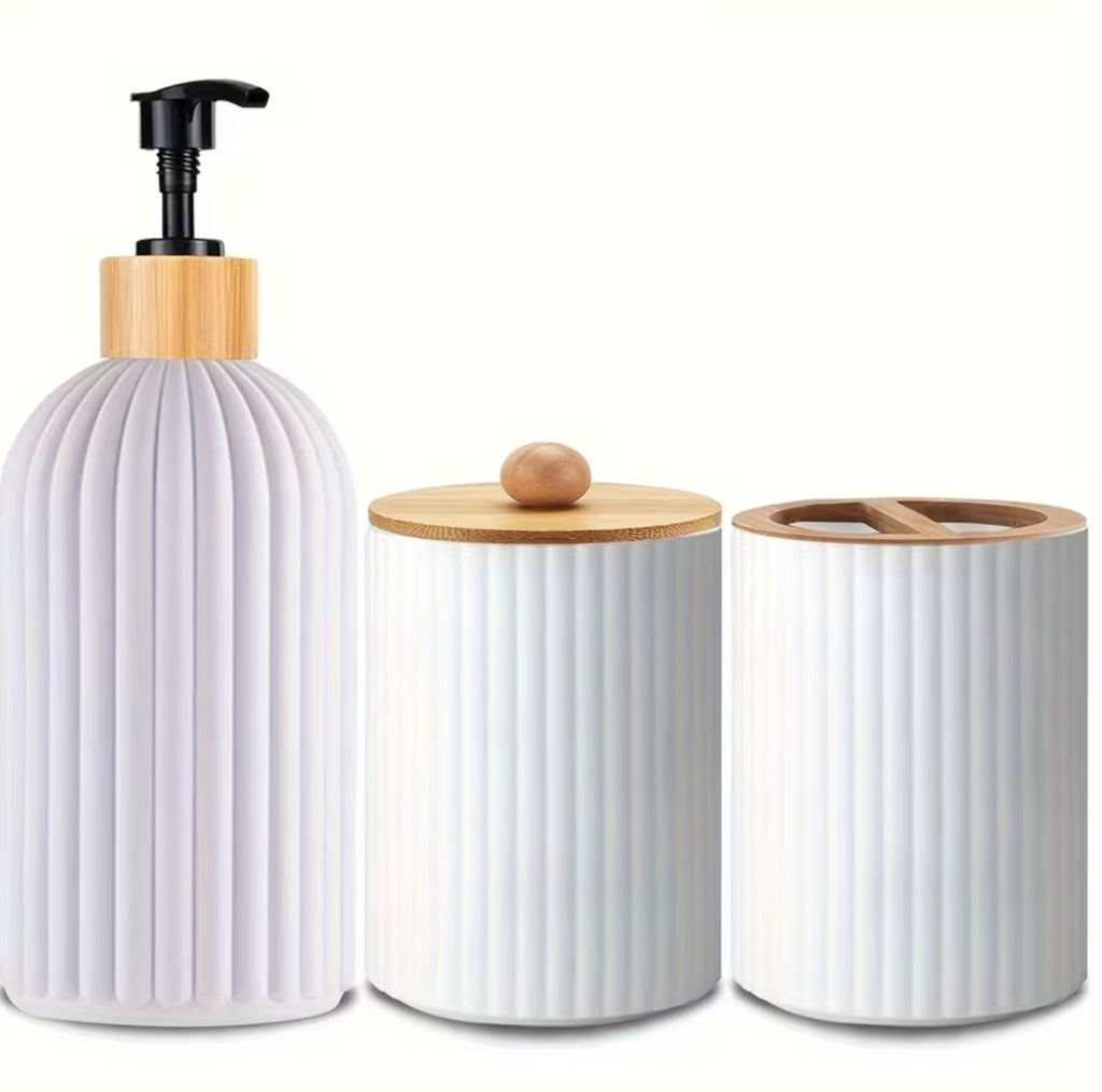 Set of 3 refillable bathroom dispensers