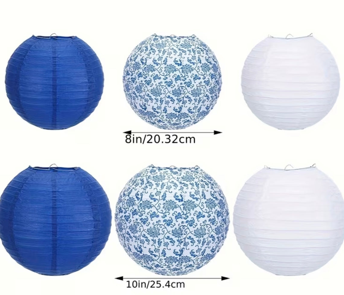 Set of 12 Chinese Style Paper Lanterns
