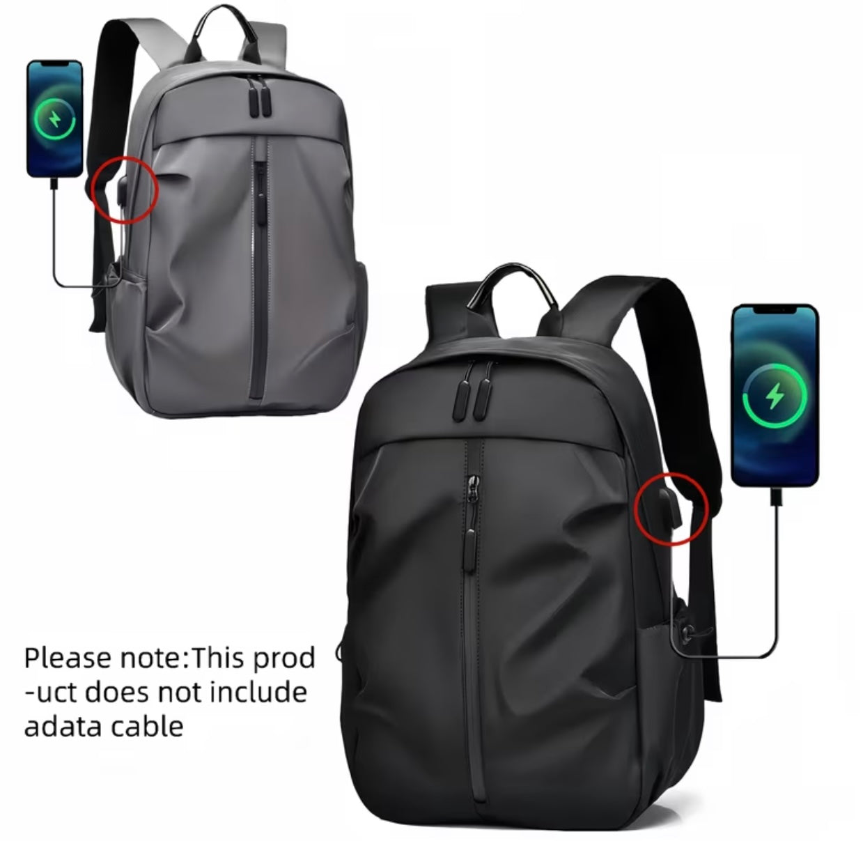 Fashionable unisex backpack in solid colour