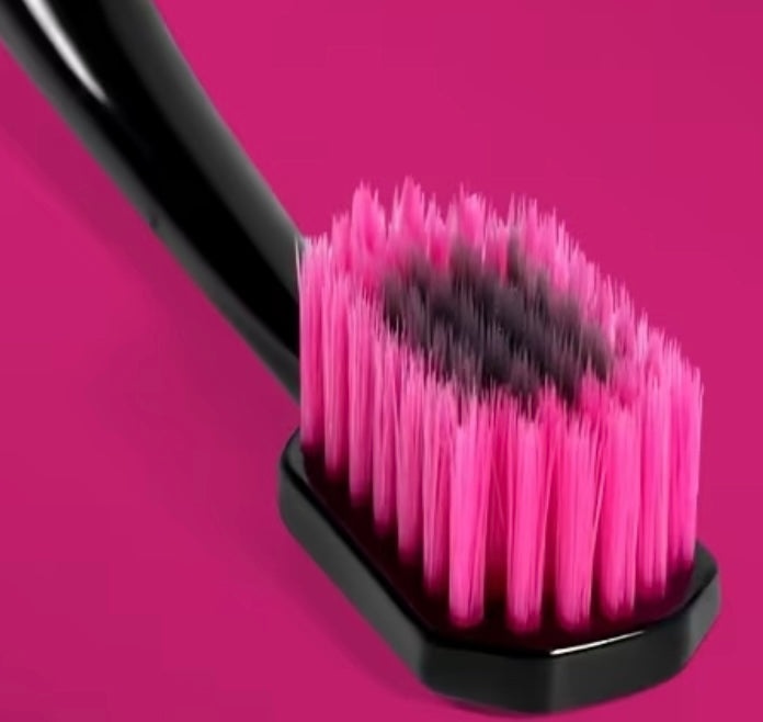Serie di spazzolini da denti neri e rosa con graffiti, set da 4 pezzi