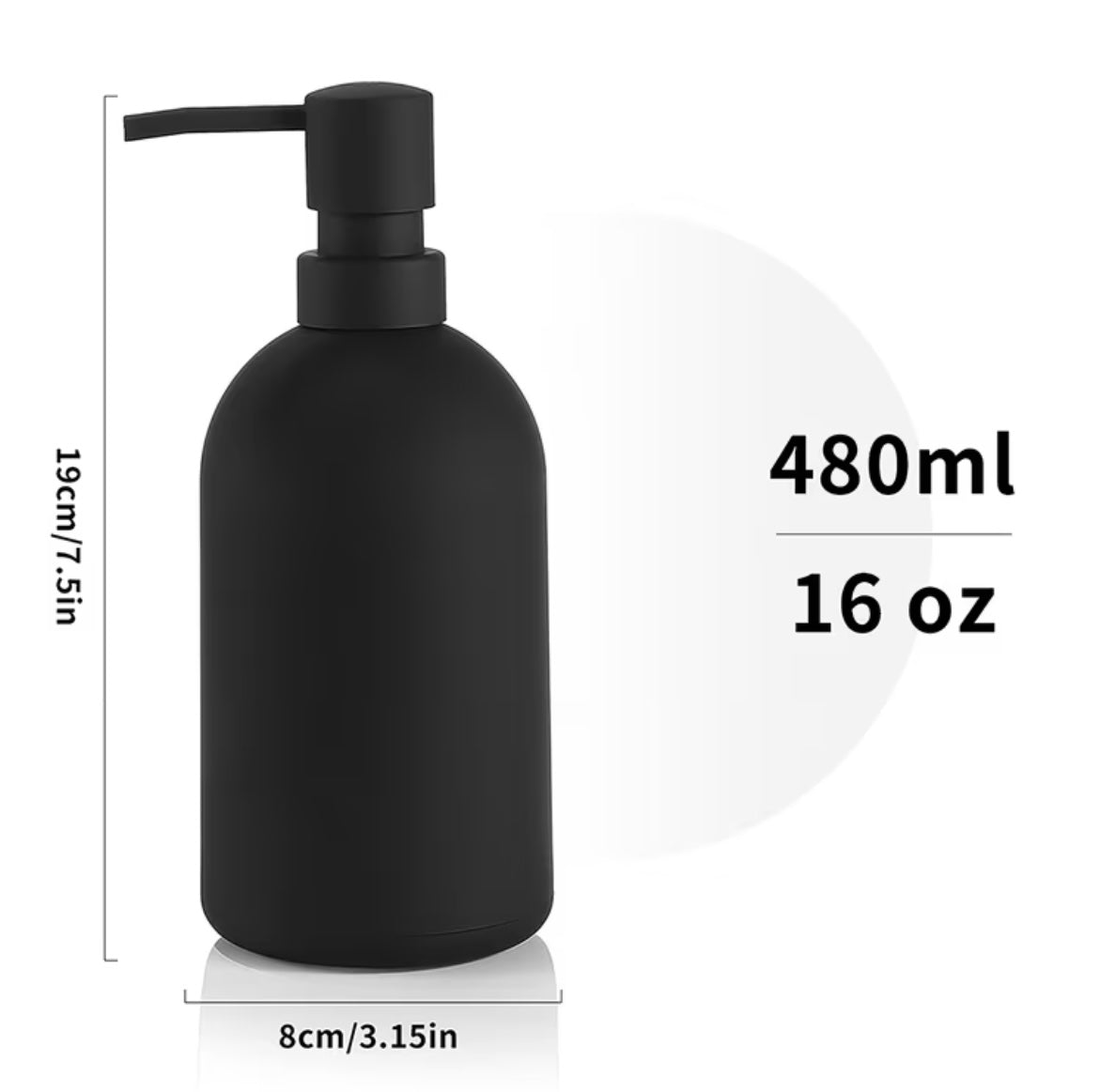 Large capacity opaque black soap dispenser