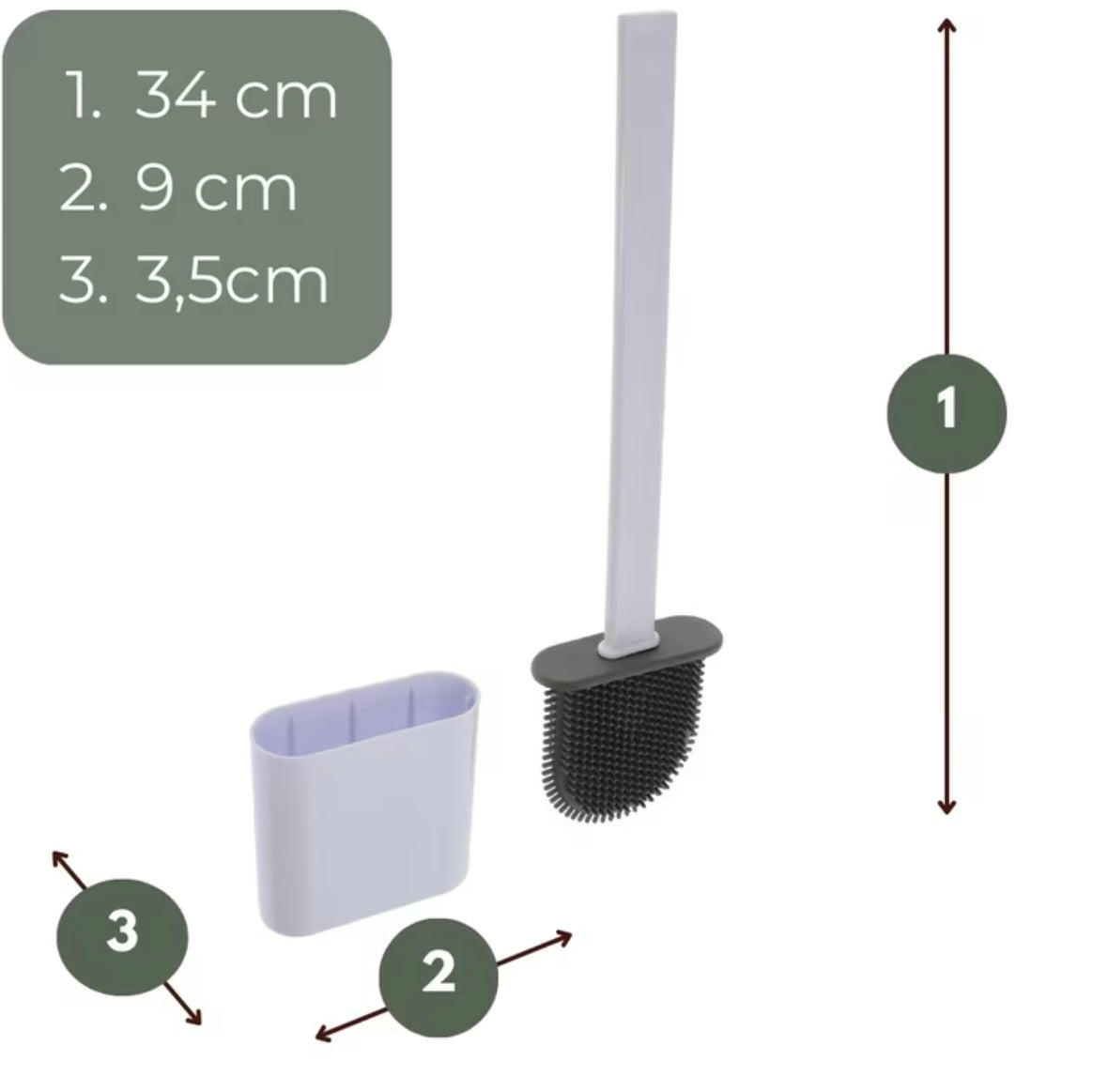 Spazzolone WC in Silicone Bianco
