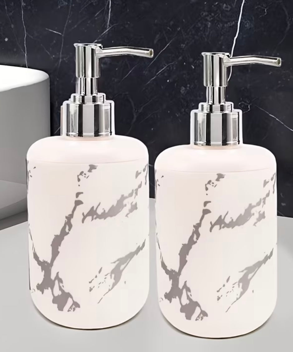 1/2 pieces Soap Dispenser with Marbled Texture