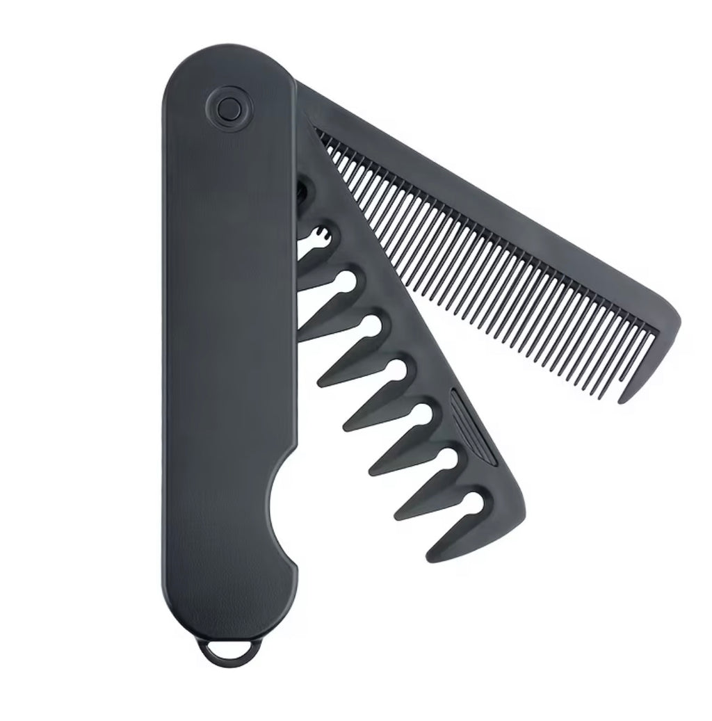 New portable unisex folding comb with three interchangeable teeth
