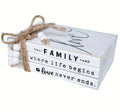 Stack of Decorative Books in Rustic Wood for Home Decoration