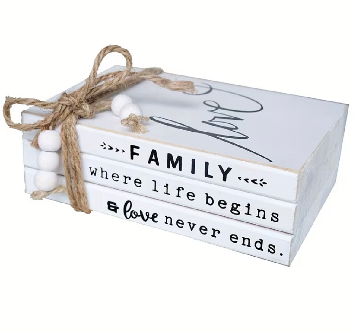 Stack of Decorative Books in Rustic Wood for Home Decoration