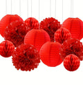 12 Pieces Red Paper Lanterns
