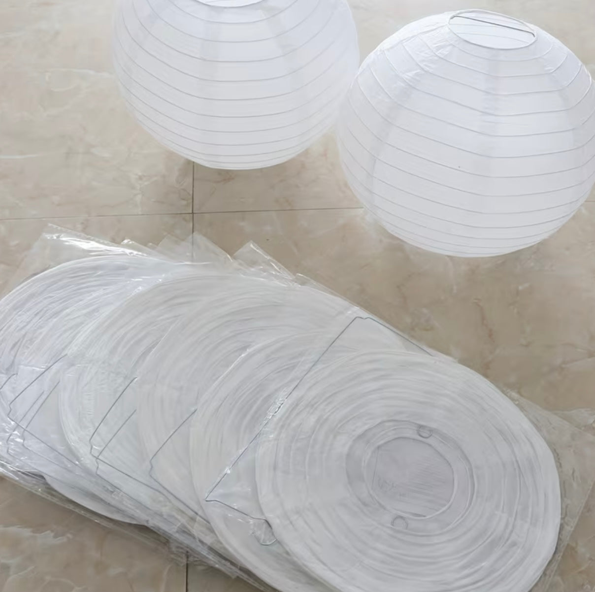 10 pieces - Decorative white paper lanterns